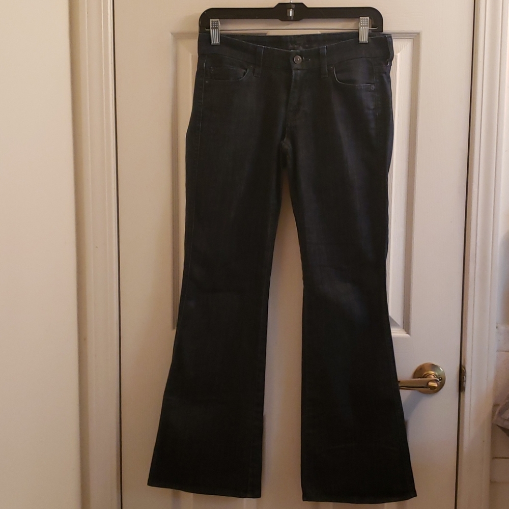 7 For All Mankind Exie Flare Drk Stonewash Jean 26